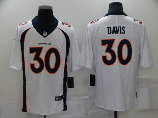 Men's Denver Broncos Terrell Davis #30 White Game Retired Player Jerseys
