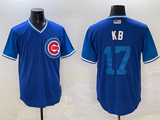 Men's Chicago Cubs Kris Bryant #17 Royal Replica Player Jerseys