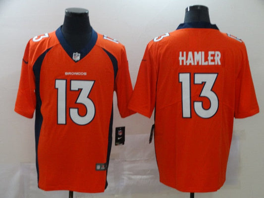 Men's Denver Broncos KJ Hamler #13 Orange Game Jerseys