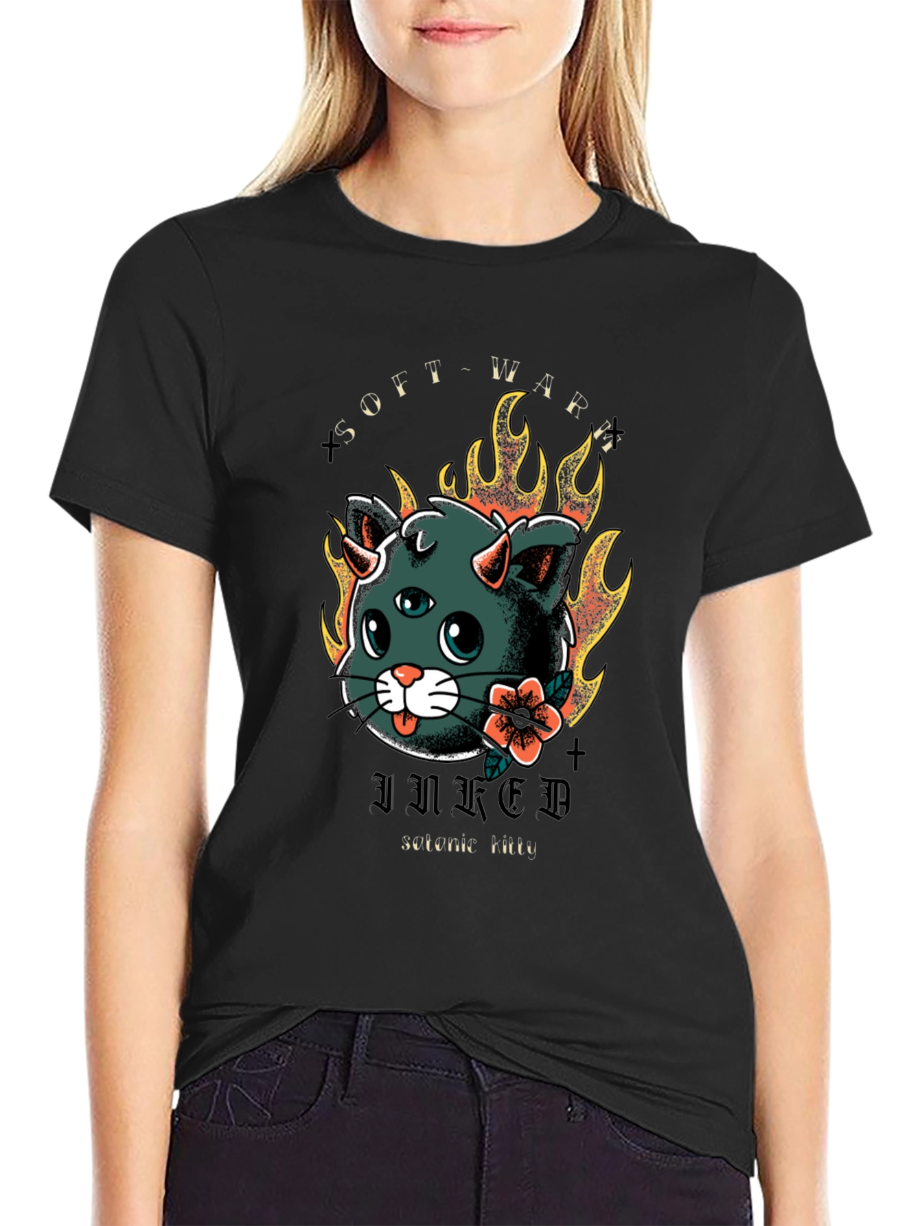 Inked Serene Kitty T-Shirt