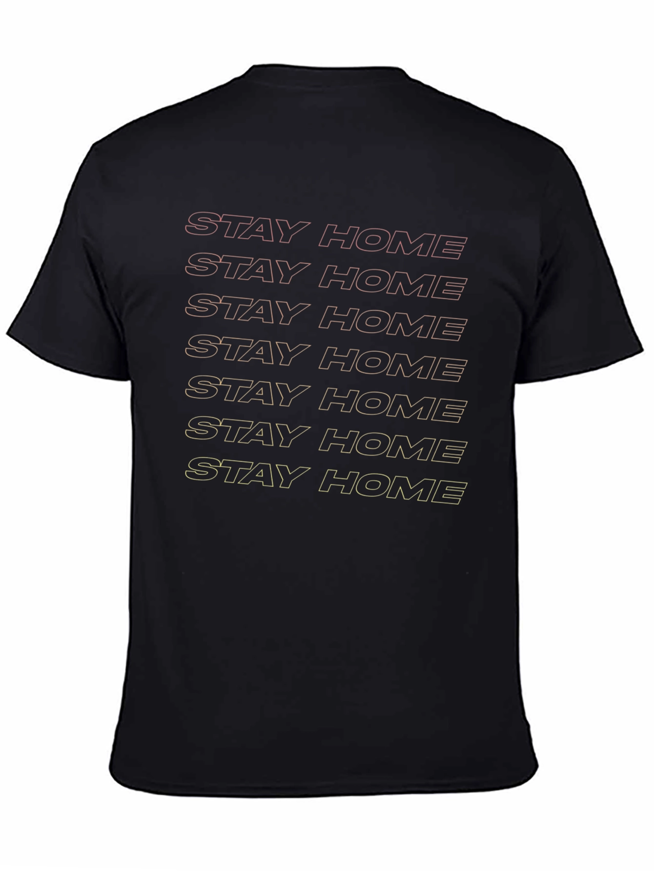 Stay Home Graphic Tee - Black Cotton T-Shirt