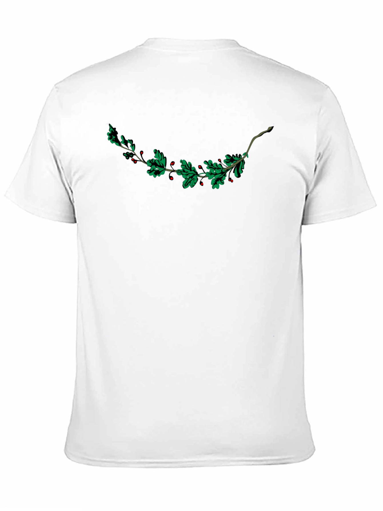Festive Holly Berry Branch Graphic Tee - Black