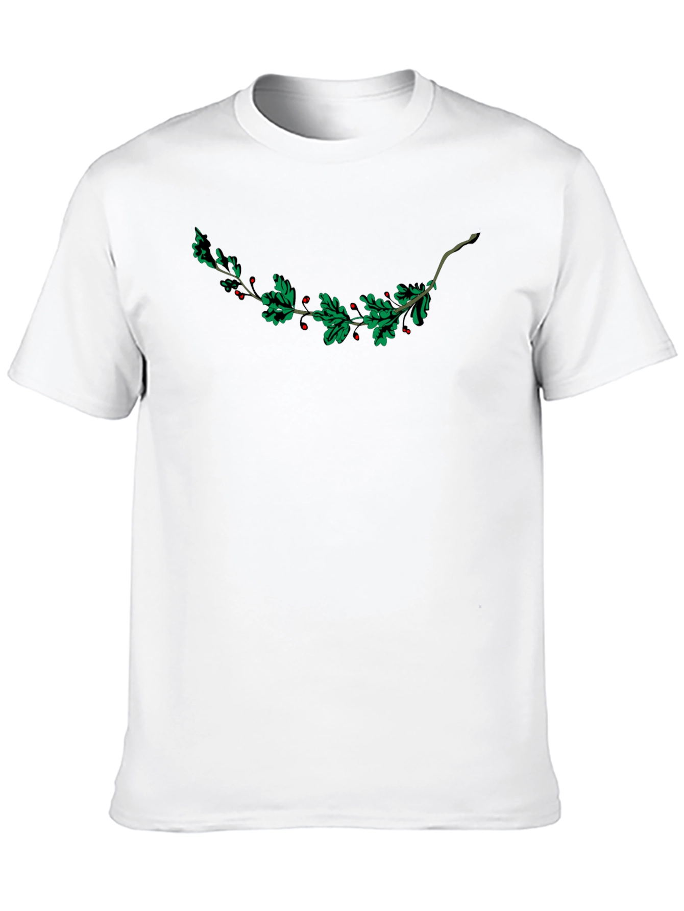 Festive Holly Berry Branch Graphic Tee - Black
