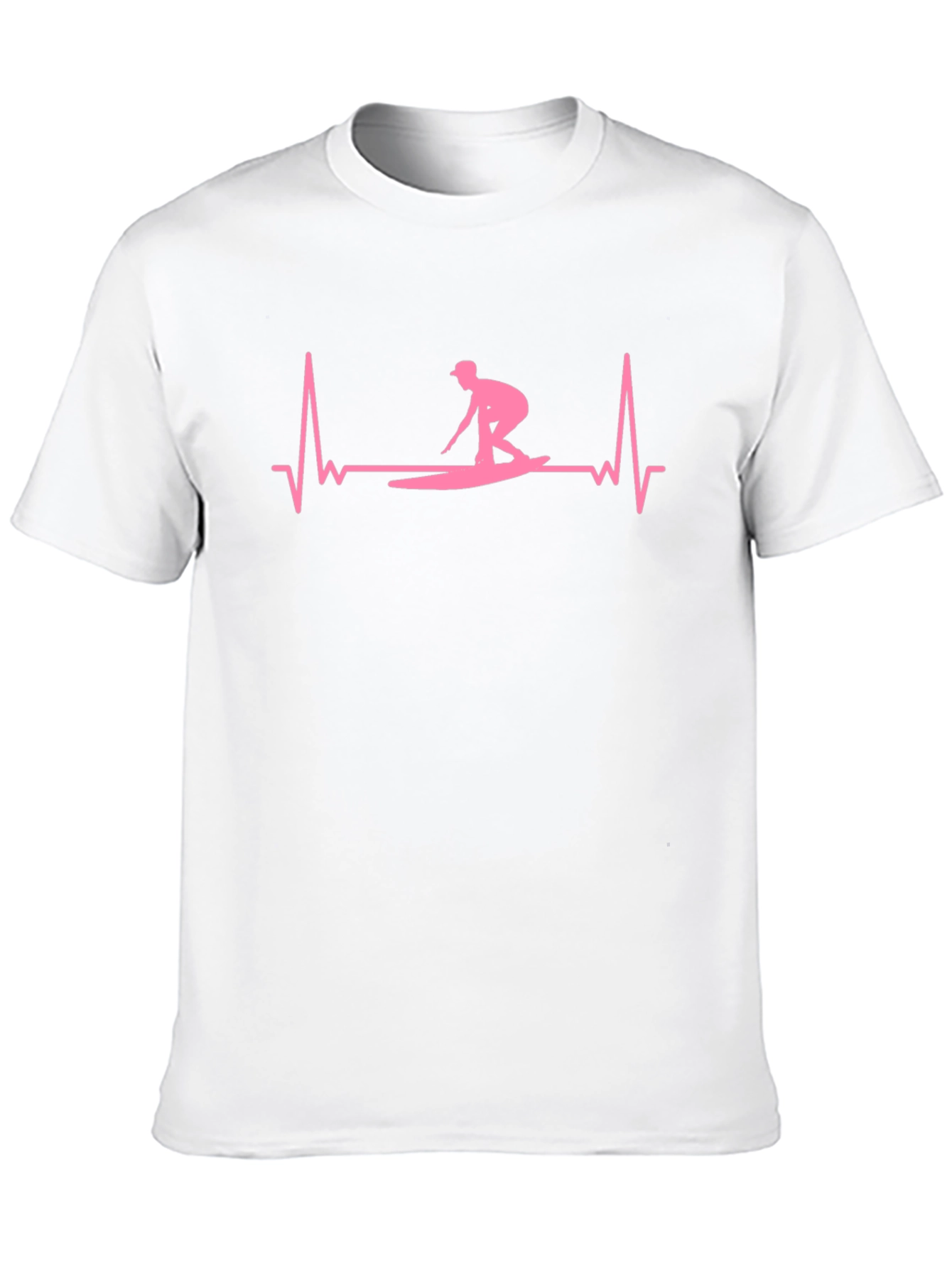 Surfing Heartbeat T-Shirt - Black Cotton Tee