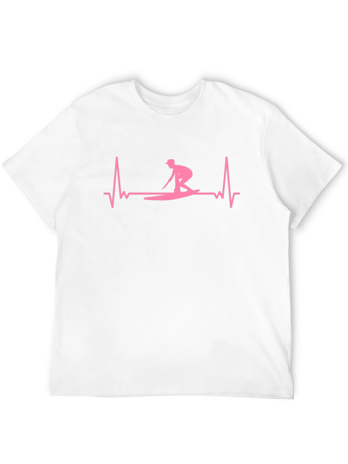 Surfing Heartbeat T-Shirt - Black Cotton Tee
