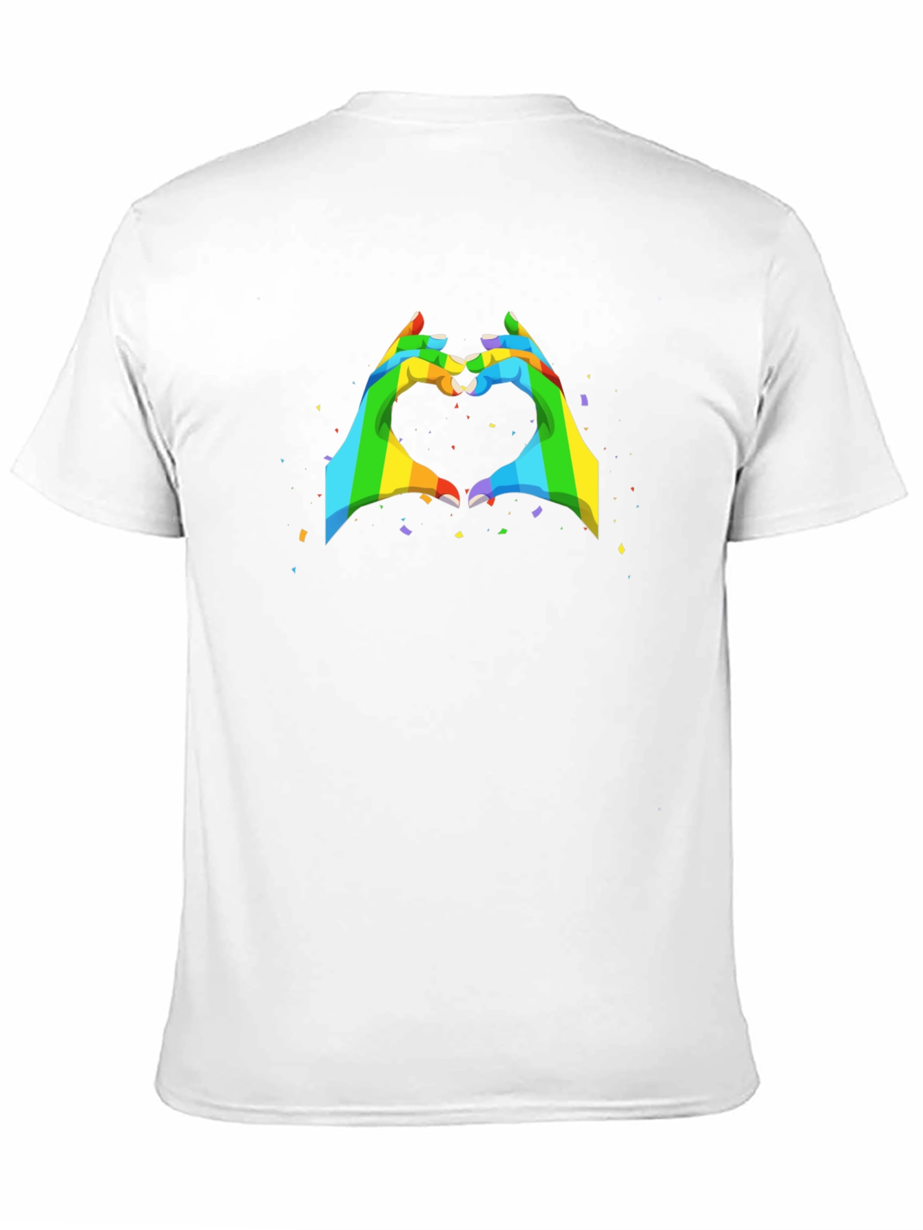 Rainbow Heart Hands Graphic Tee - Black