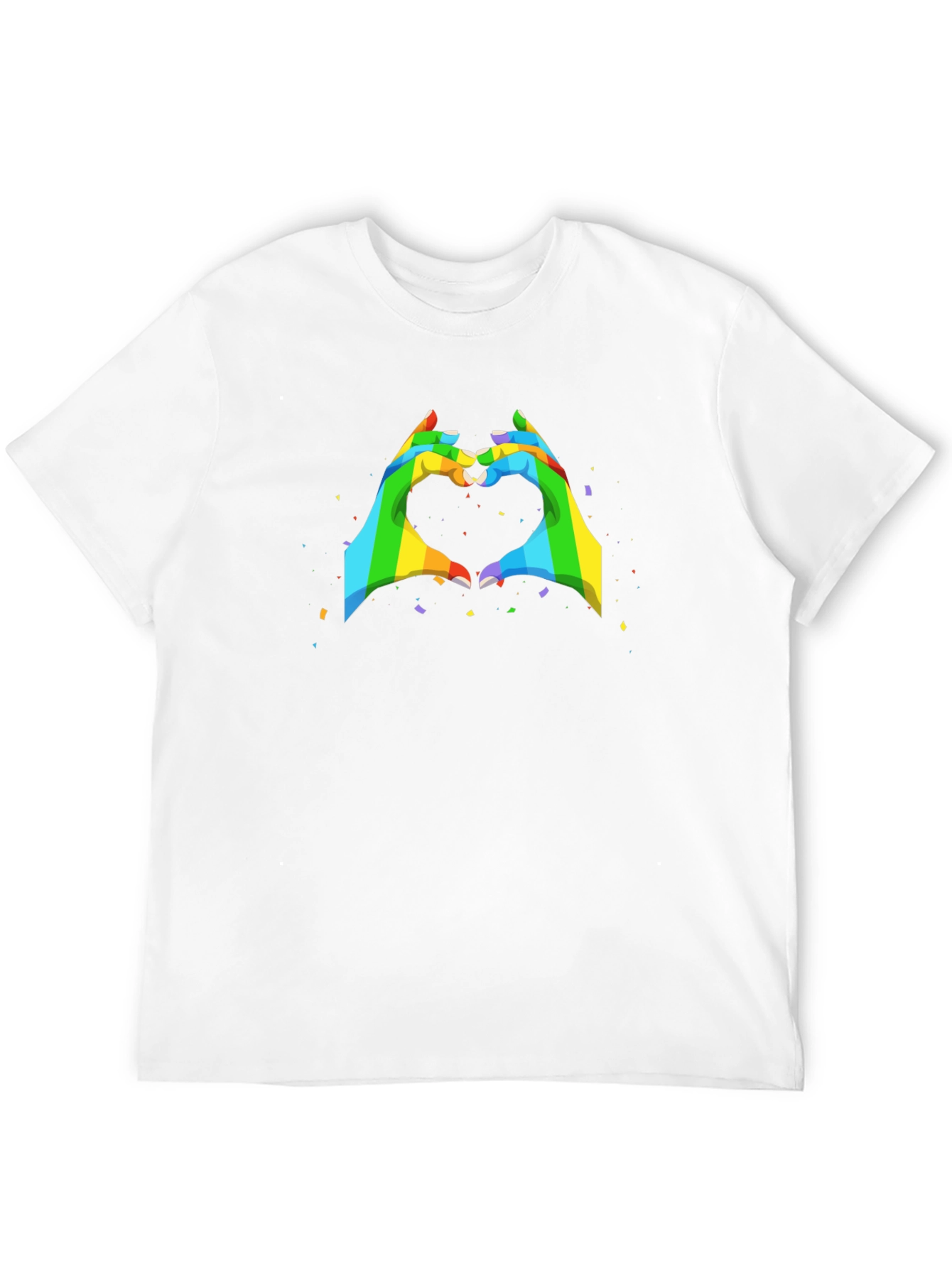 Rainbow Heart Hands Graphic Tee - Black