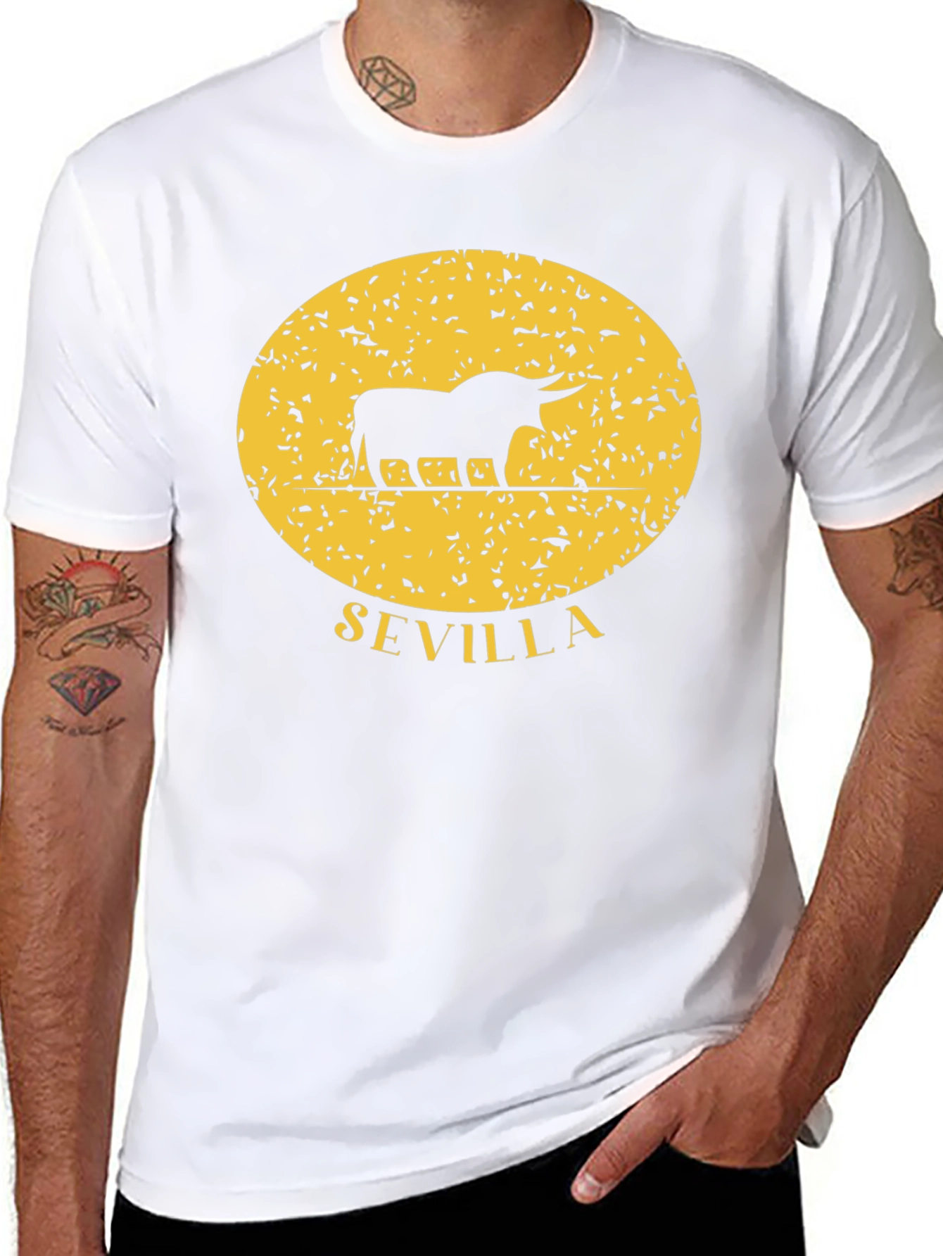Sevilla Bull Silhouette Black T-Shirt