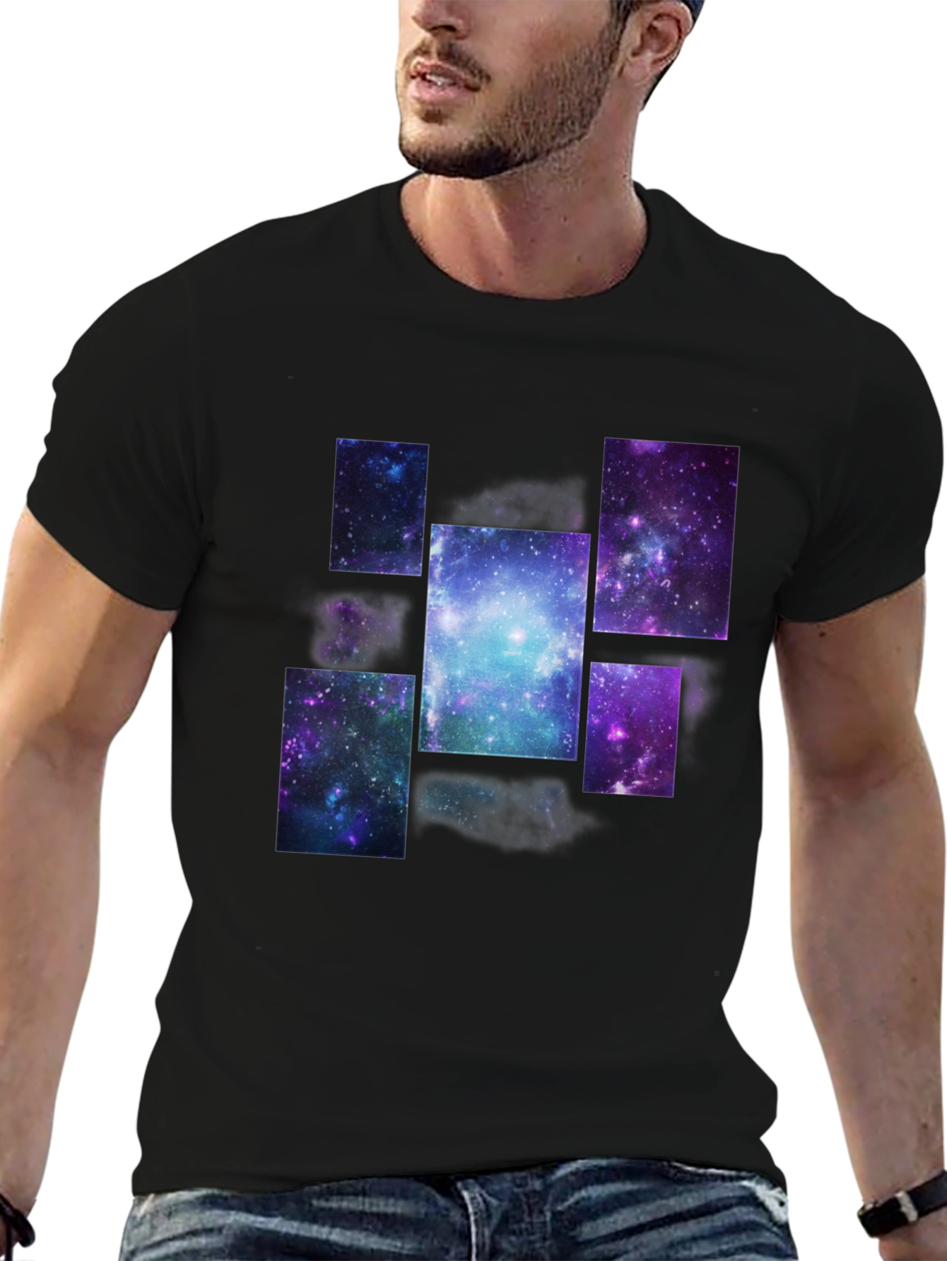 Galaxy Print Black T-Shirt
