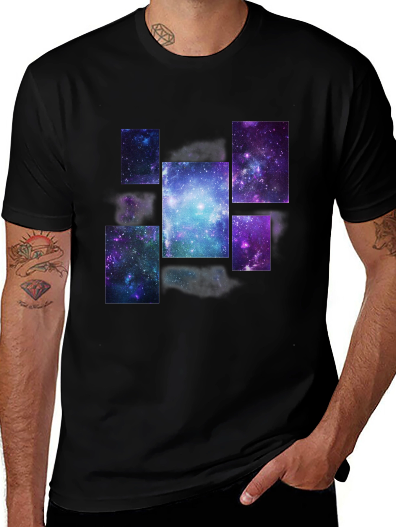 Galaxy Print Black T-Shirt