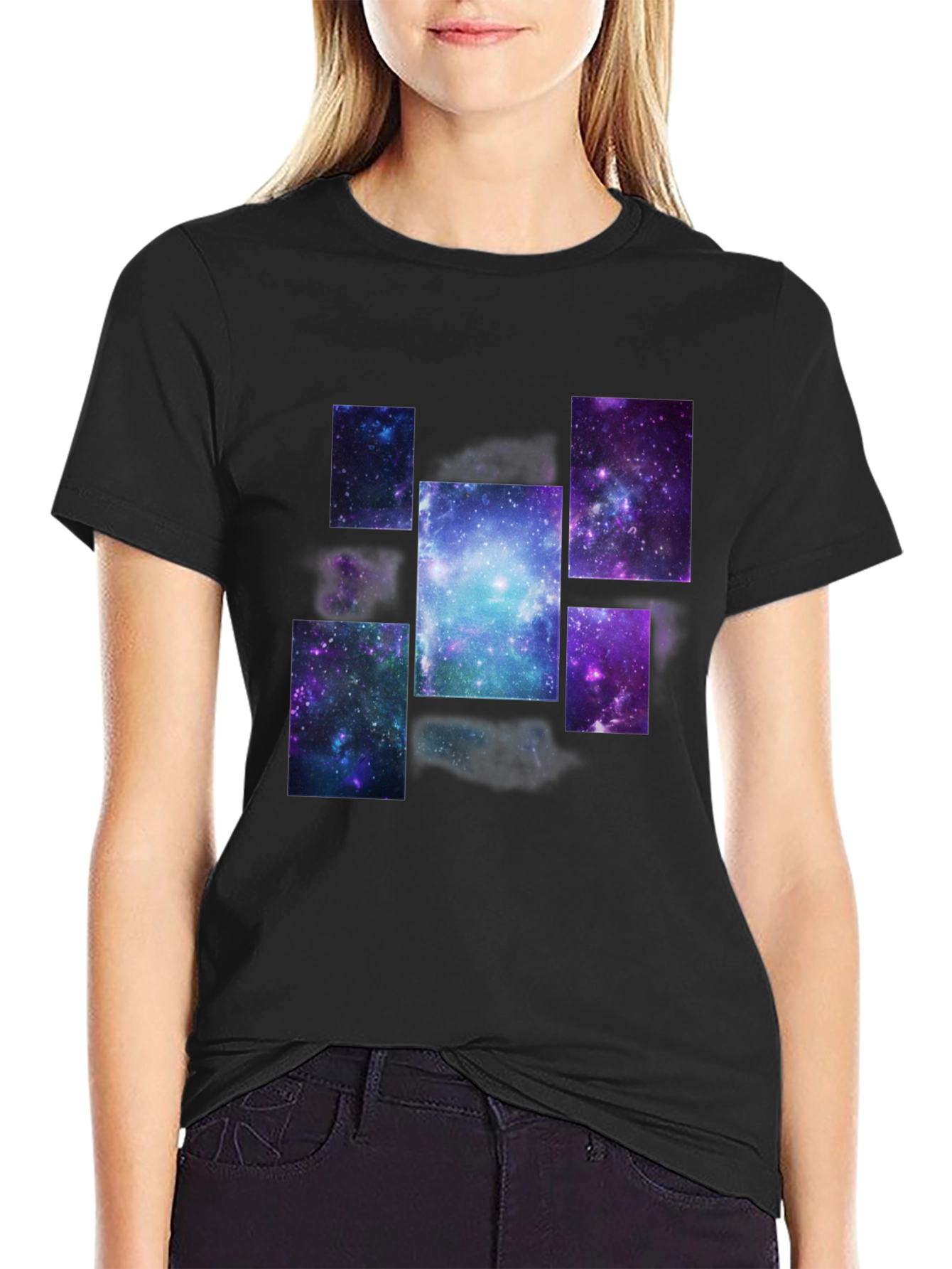 Galaxy Print Black T-Shirt
