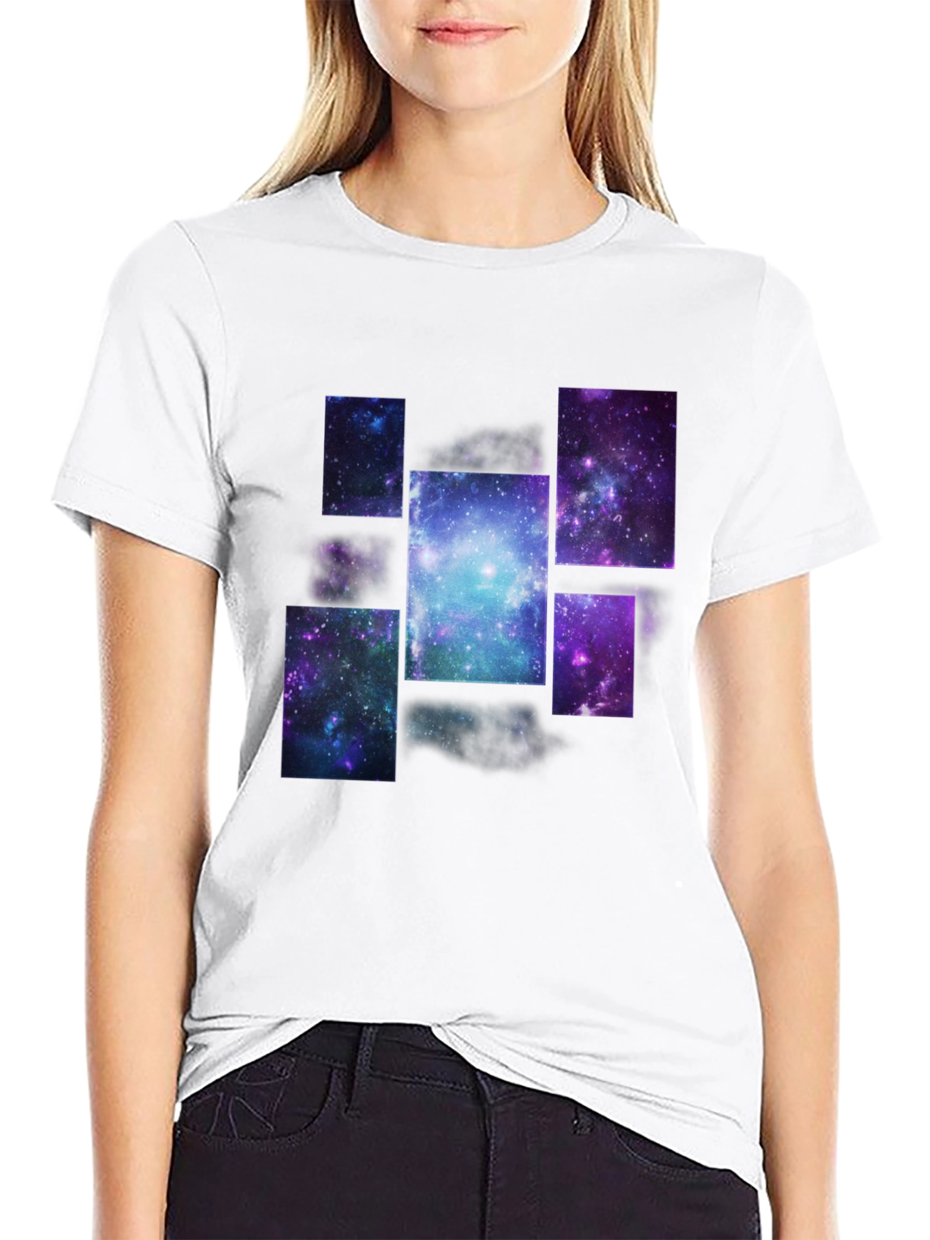 Galaxy Print Black T-Shirt