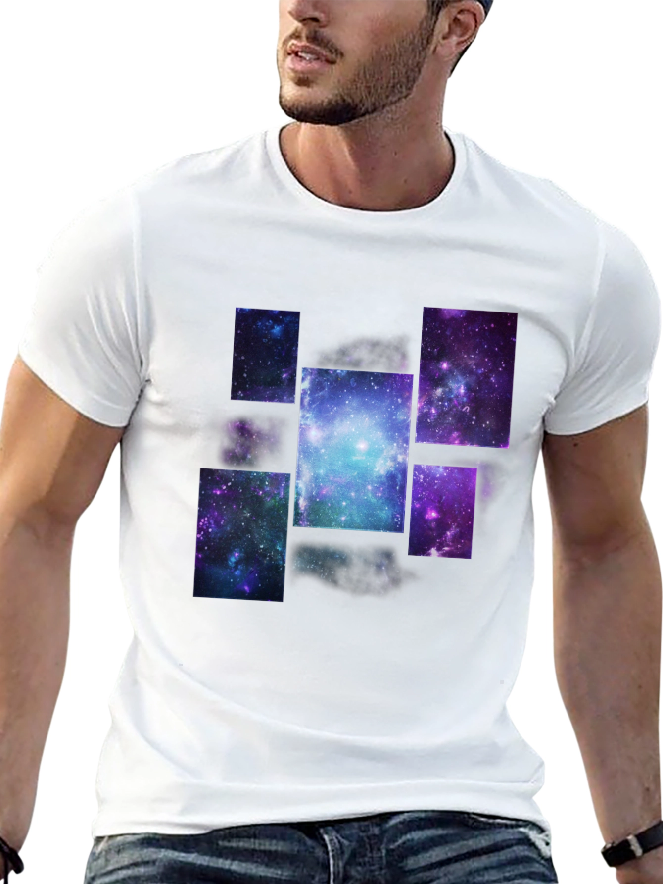 Galaxy Print Black T-Shirt