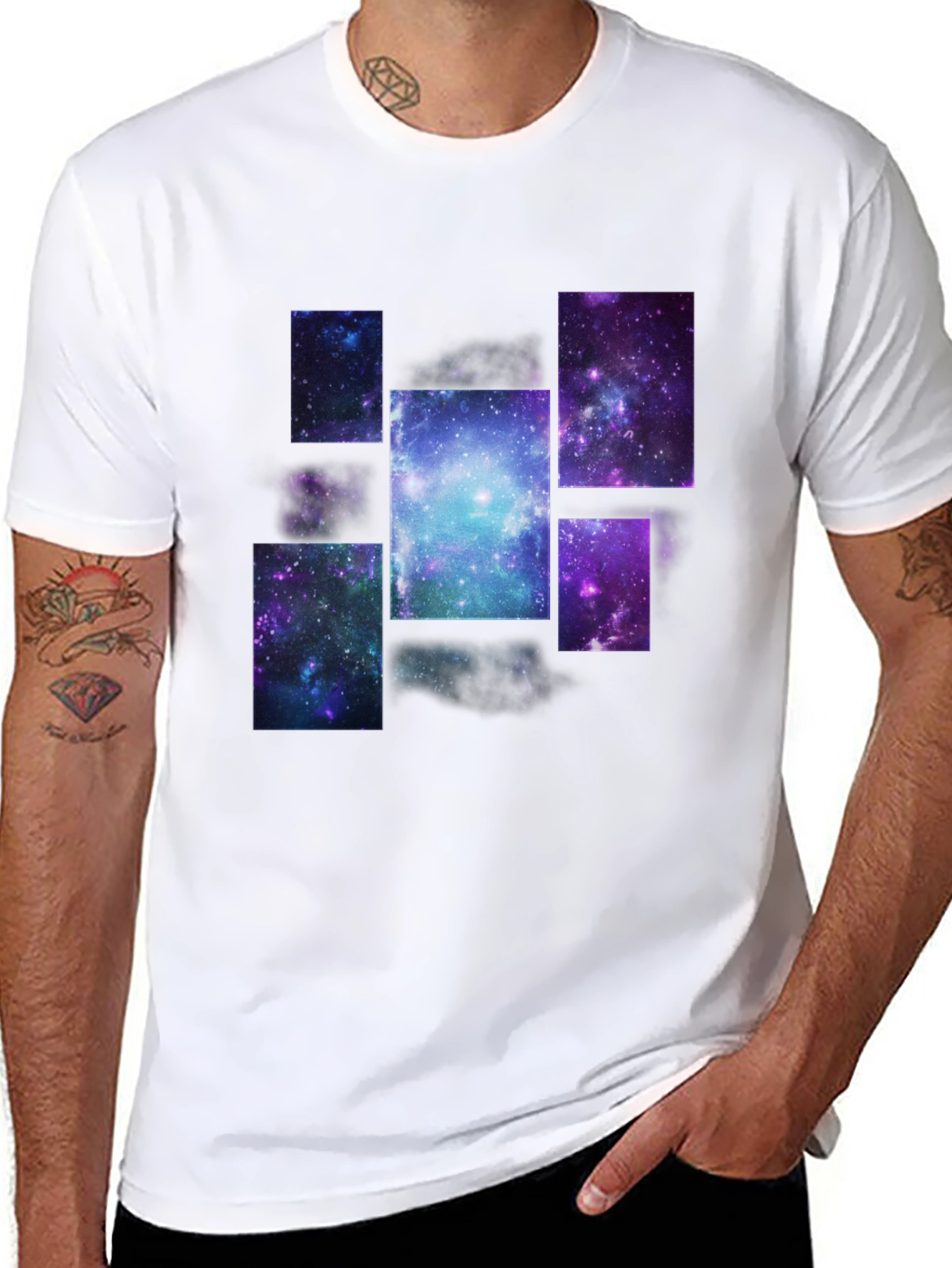 Galaxy Print Black T-Shirt