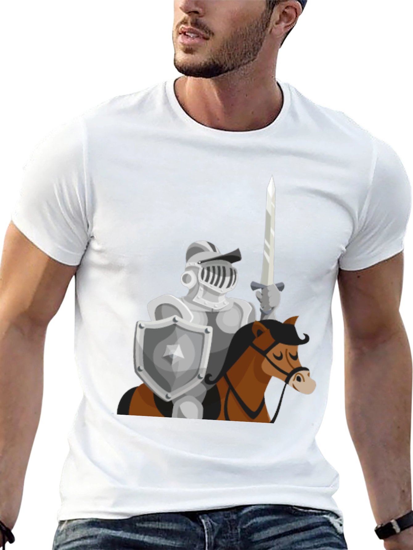 Knight on Horse T-Shirt - Medieval Graphic Tee