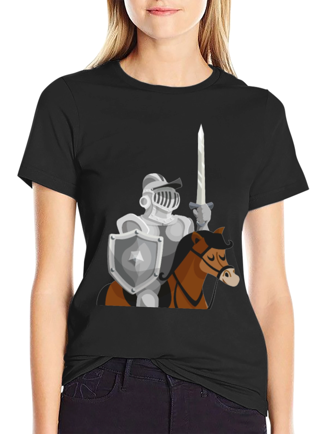 Knight on Horse T-Shirt - Medieval Graphic Tee