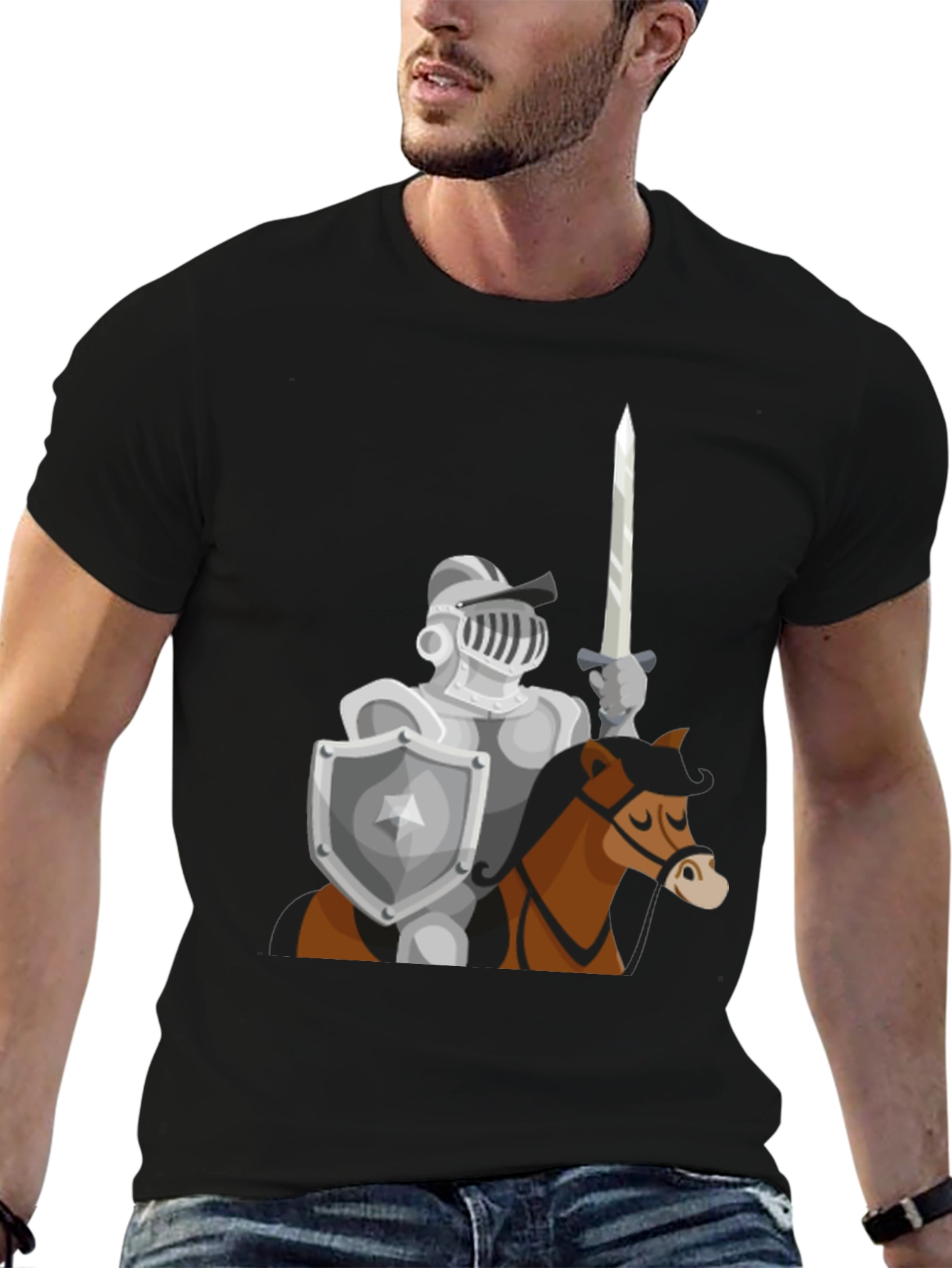 Knight on Horse T-Shirt - Medieval Graphic Tee