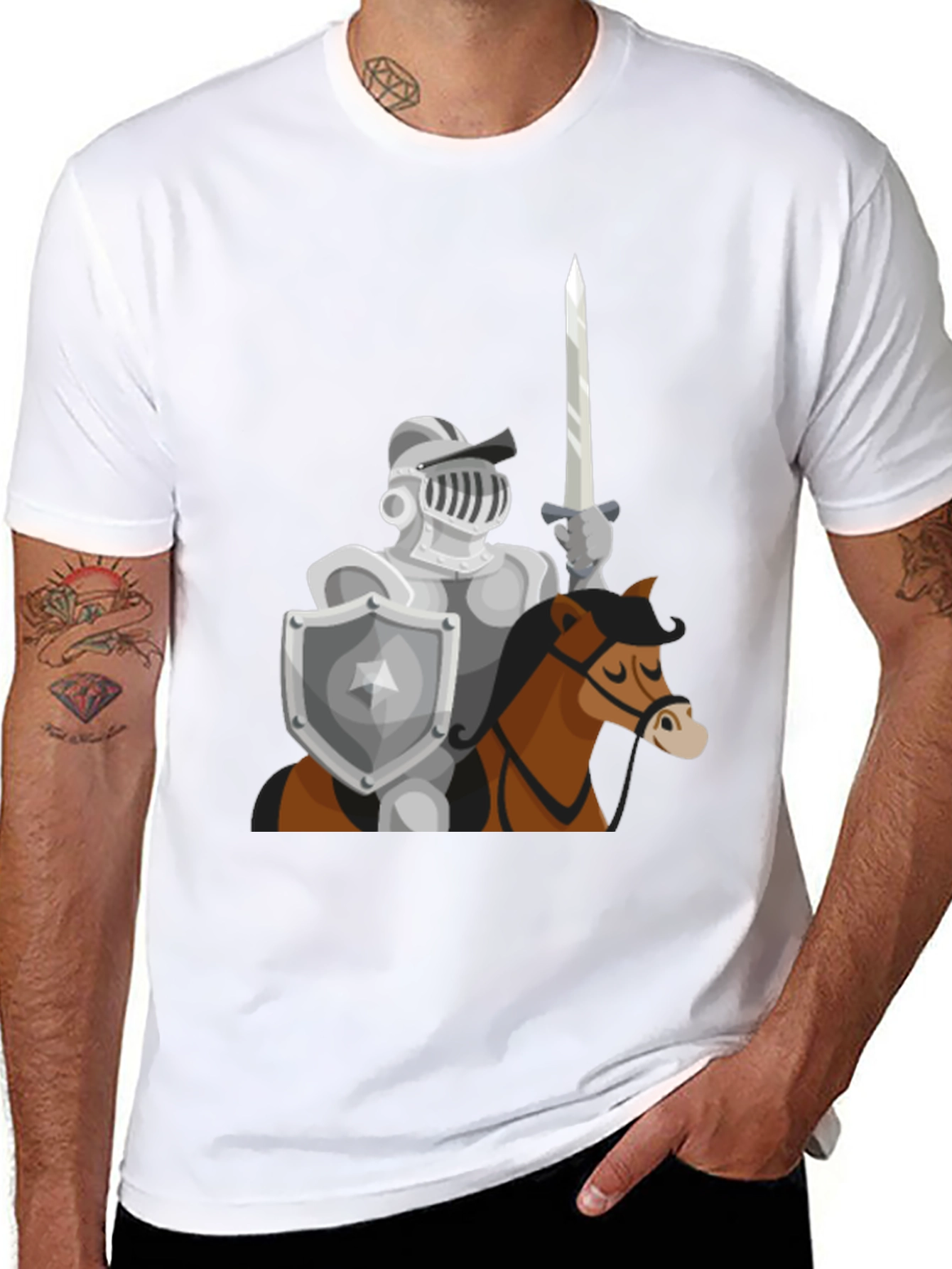Knight on Horse T-Shirt - Medieval Graphic Tee