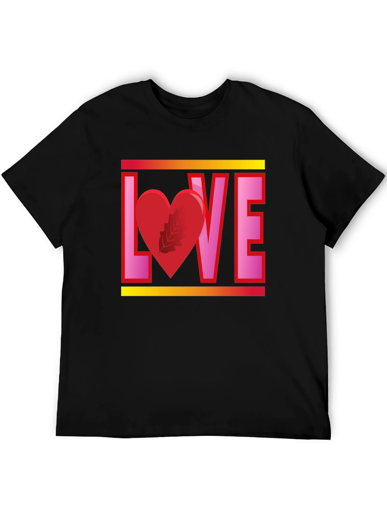 Love Graphic Print Black T-Shirt