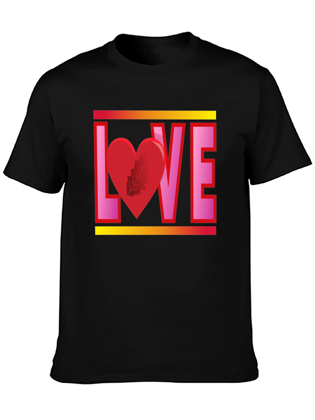 Love Graphic Print Black T-Shirt