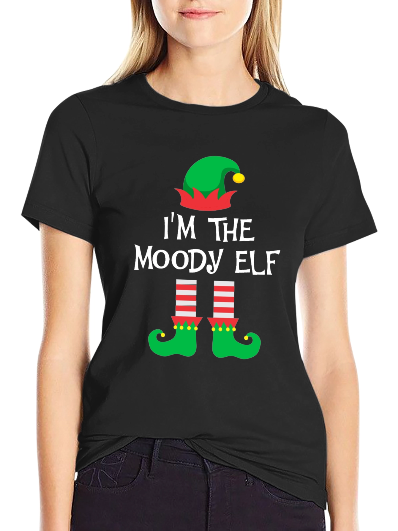 Moody Elf Christmas T-Shirt - Holiday Humor Apparel