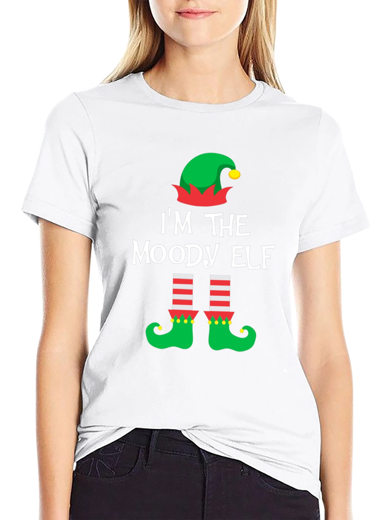 Moody Elf Christmas T-Shirt - Holiday Humor Apparel