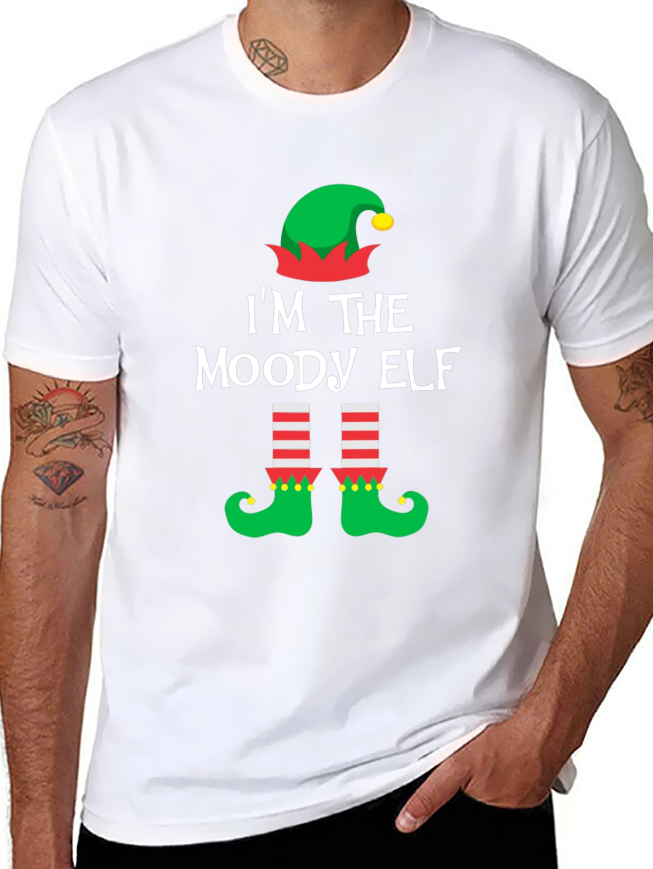 Moody Elf Christmas T-Shirt - Holiday Humor Apparel