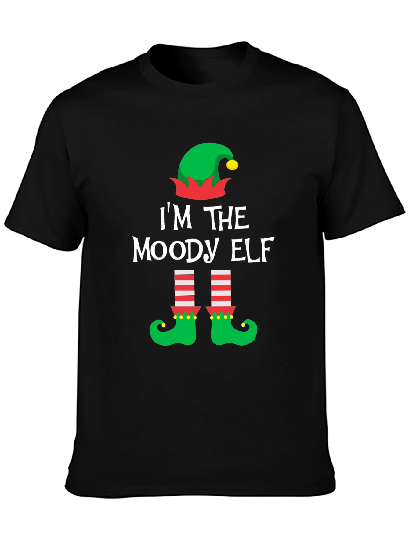 Moody Elf Christmas T-Shirt - Holiday Humor Apparel