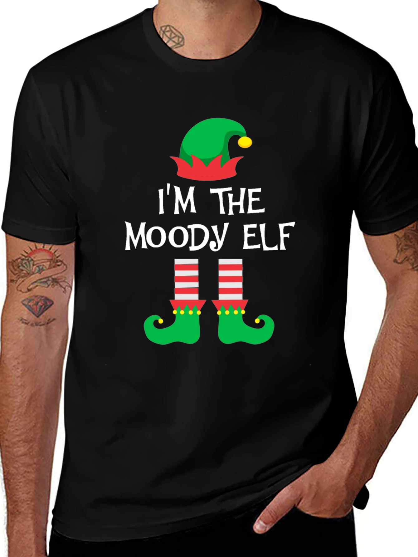 Moody Elf Christmas T-Shirt - Holiday Humor Apparel