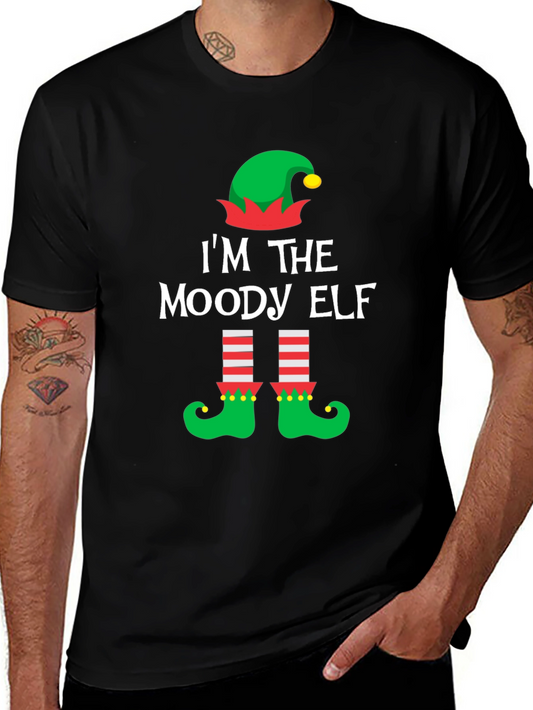 Moody Elf Christmas T-Shirt - Holiday Humor Apparel