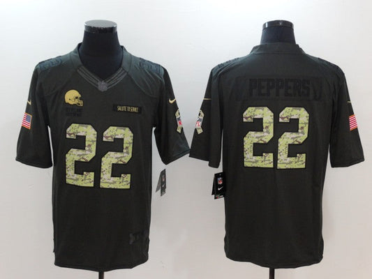 Men's Cleveland Browns Jabrill Peppers #22 Black Game Jerseys