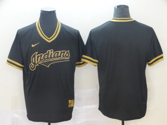 Men's Cleveland Guardians Black Replica Blank Jerseys
