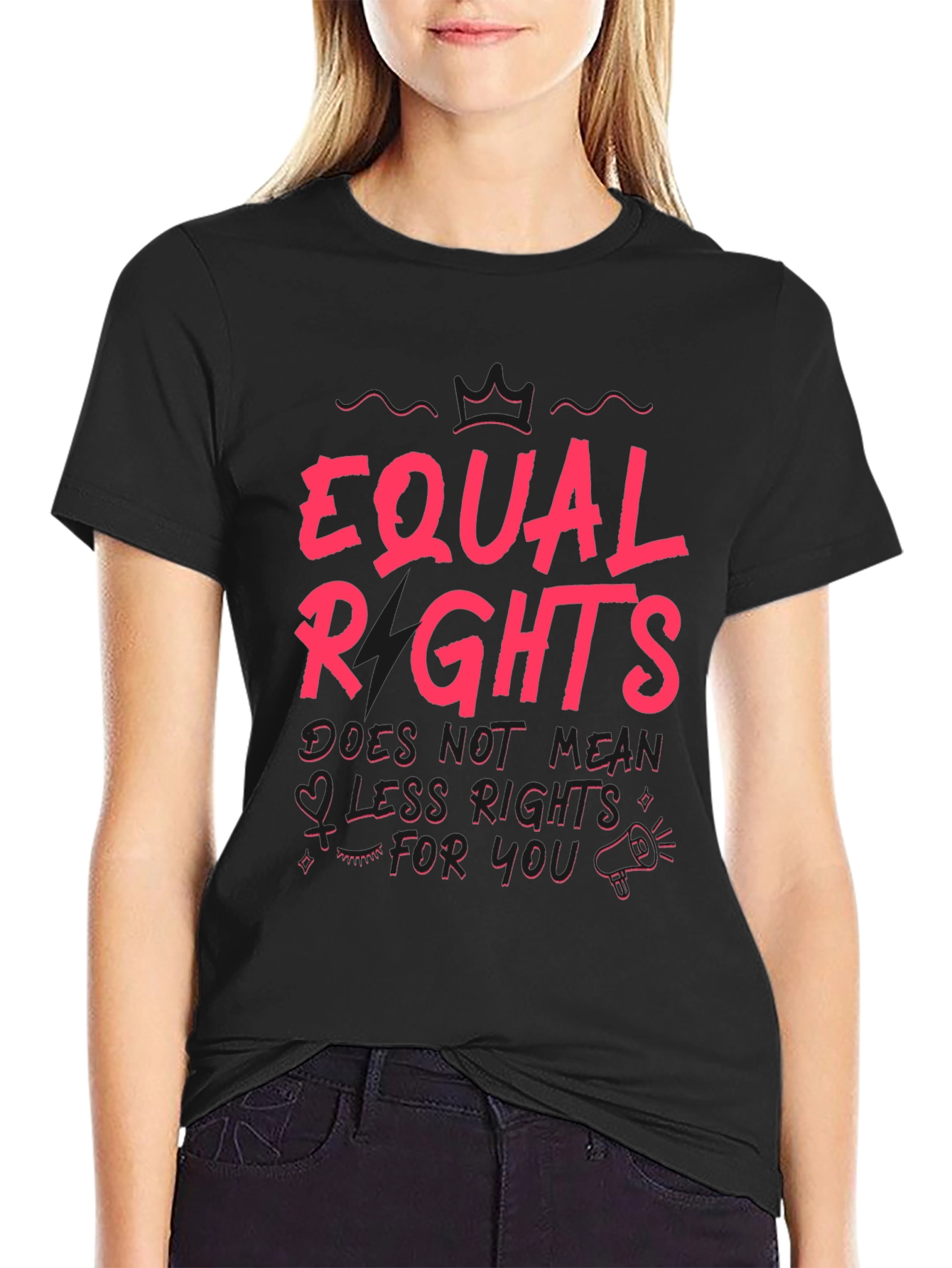 Equal Rights Graphic Tee - Black Cotton T-Shirt
