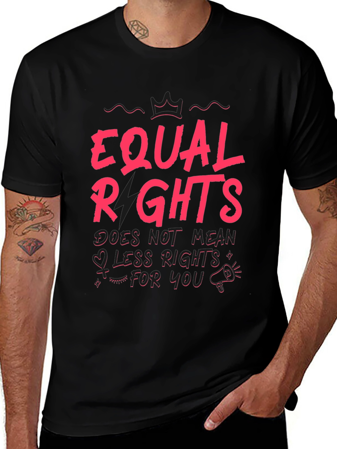 Equal Rights Graphic Tee - Black Cotton T-Shirt