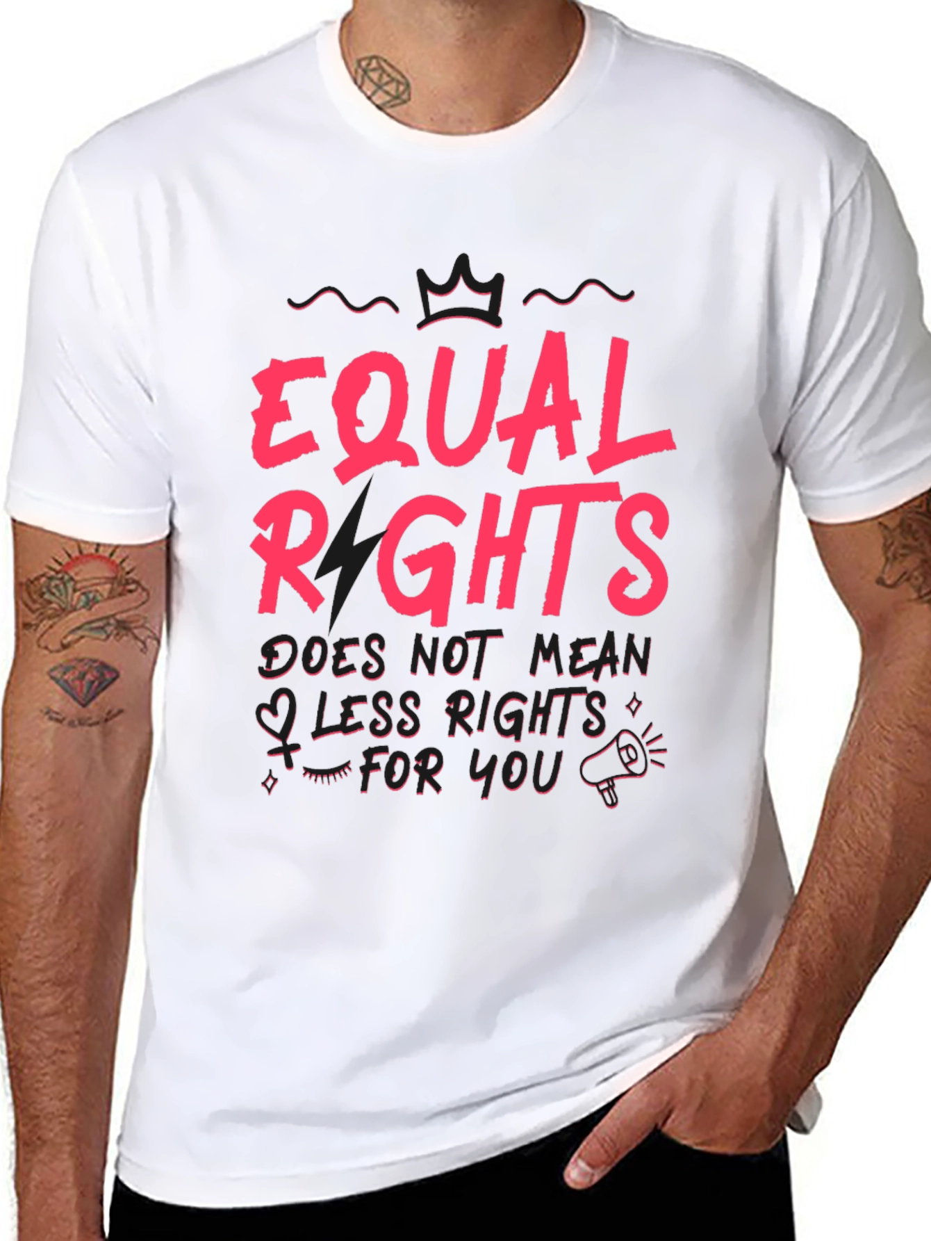 Equal Rights Graphic Tee - Black Cotton T-Shirt