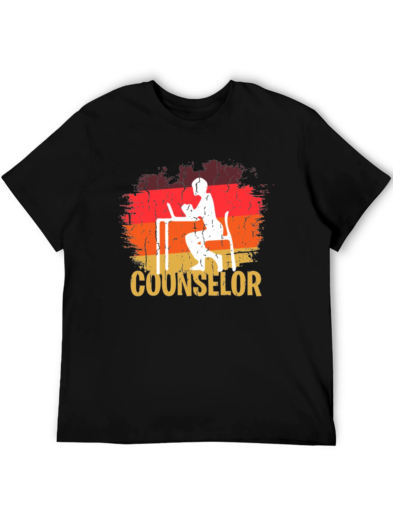 Counselor Retro Graphic Tee - Black Cotton T-Shirt
