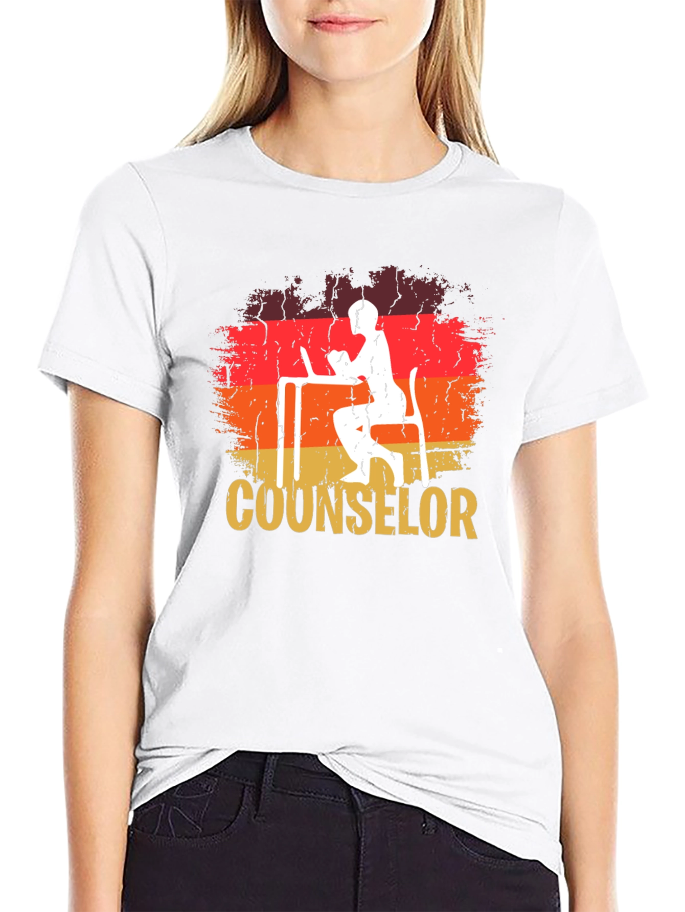 Counselor Retro Graphic Tee - Black Cotton T-Shirt