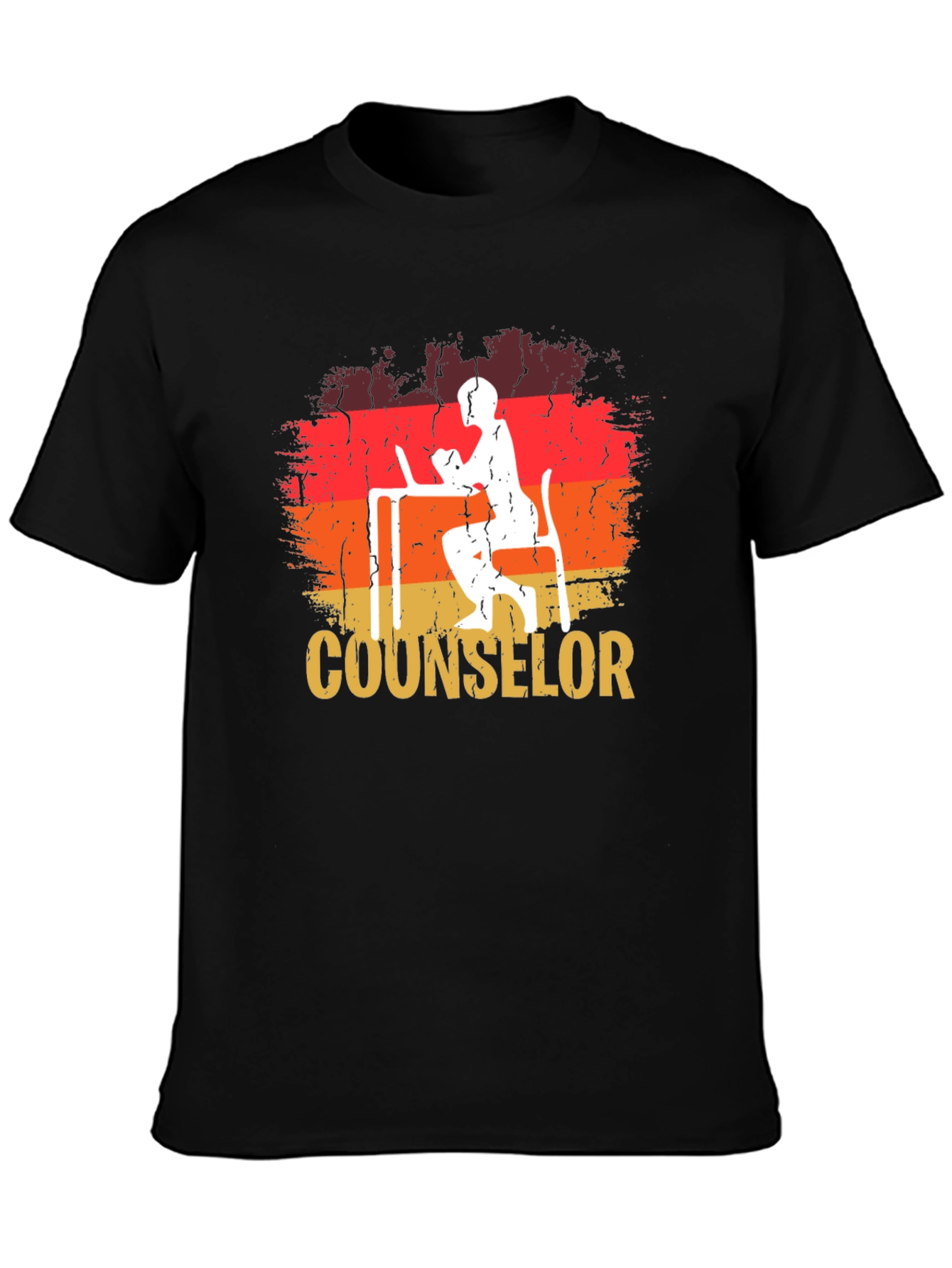 Counselor Retro Graphic Tee - Black Cotton T-Shirt