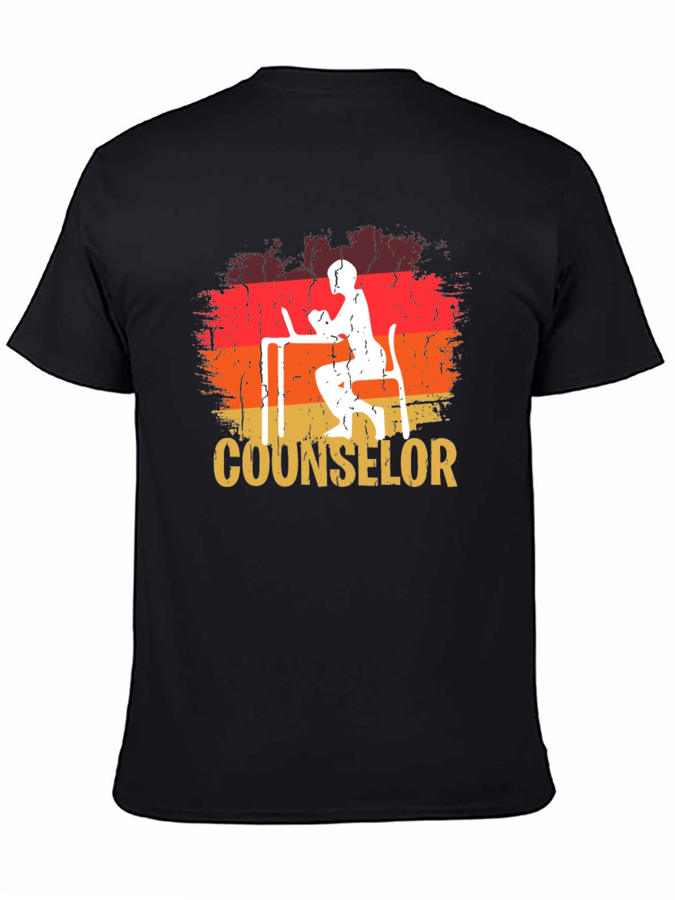 Counselor Retro Graphic Tee - Black Cotton T-Shirt
