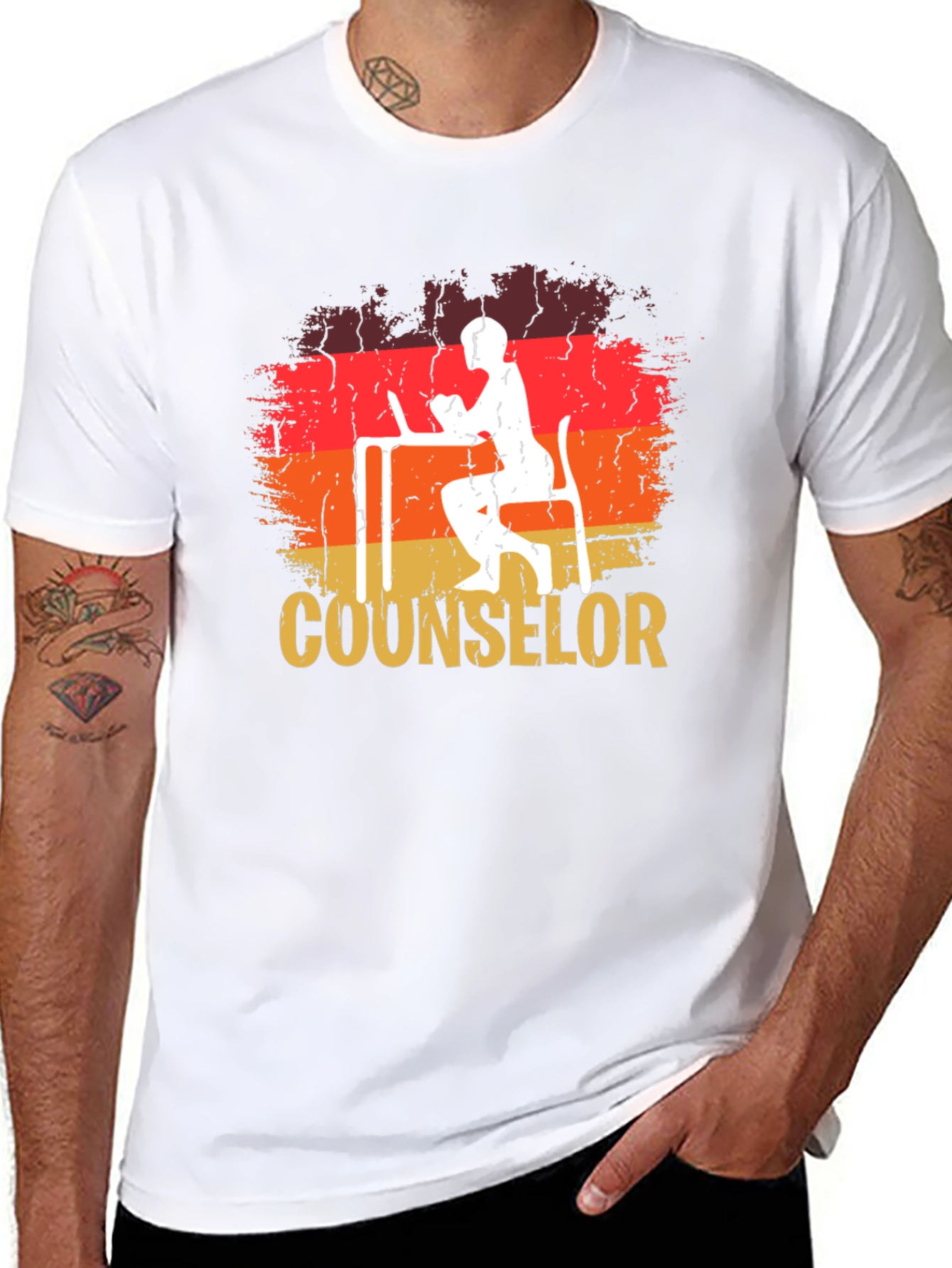 Counselor Retro Graphic Tee - Black Cotton T-Shirt