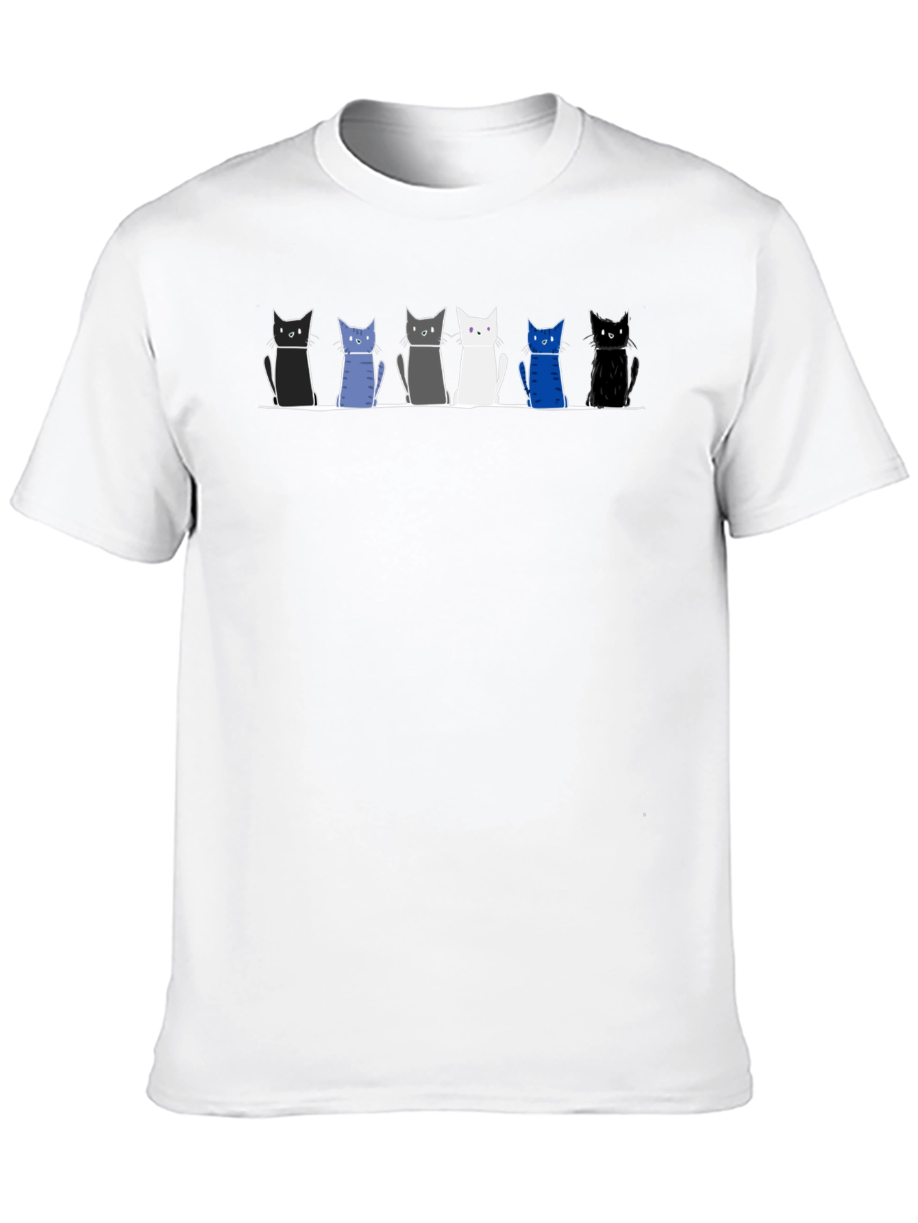 Cat Lineup Graphic Tee - Mens Black T-Shirt