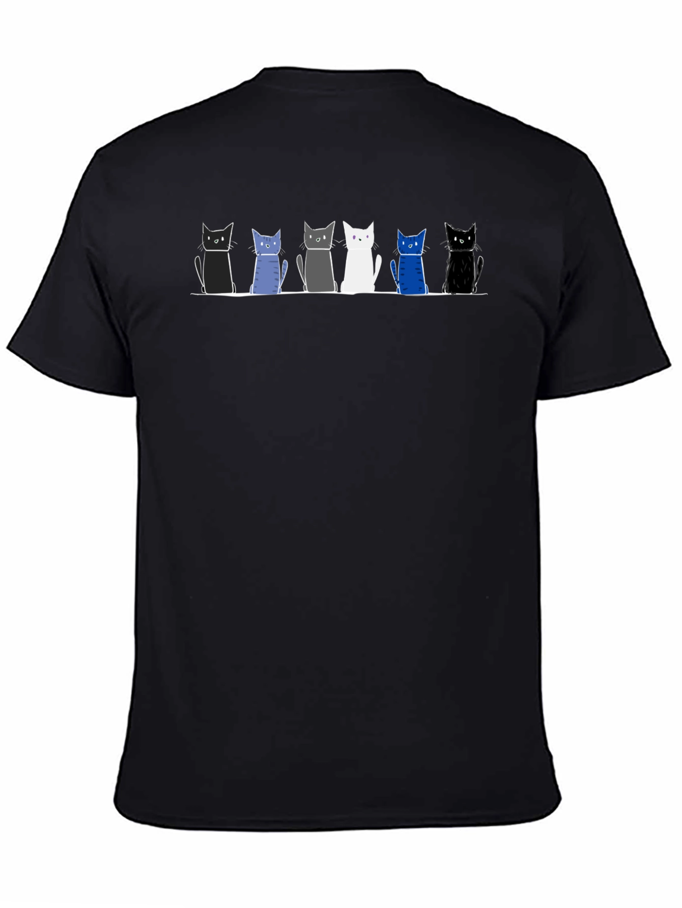 Cat Lineup Graphic Tee - Mens Black T-Shirt