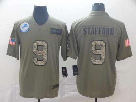 Men's Detroit Lions Matthew Stafford #9 Brown Player Game Jerseys
