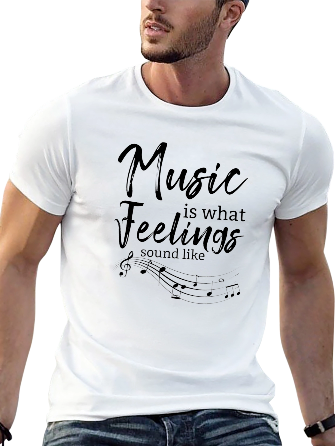 Music is Feelings T-Shirt - Stylish Tee