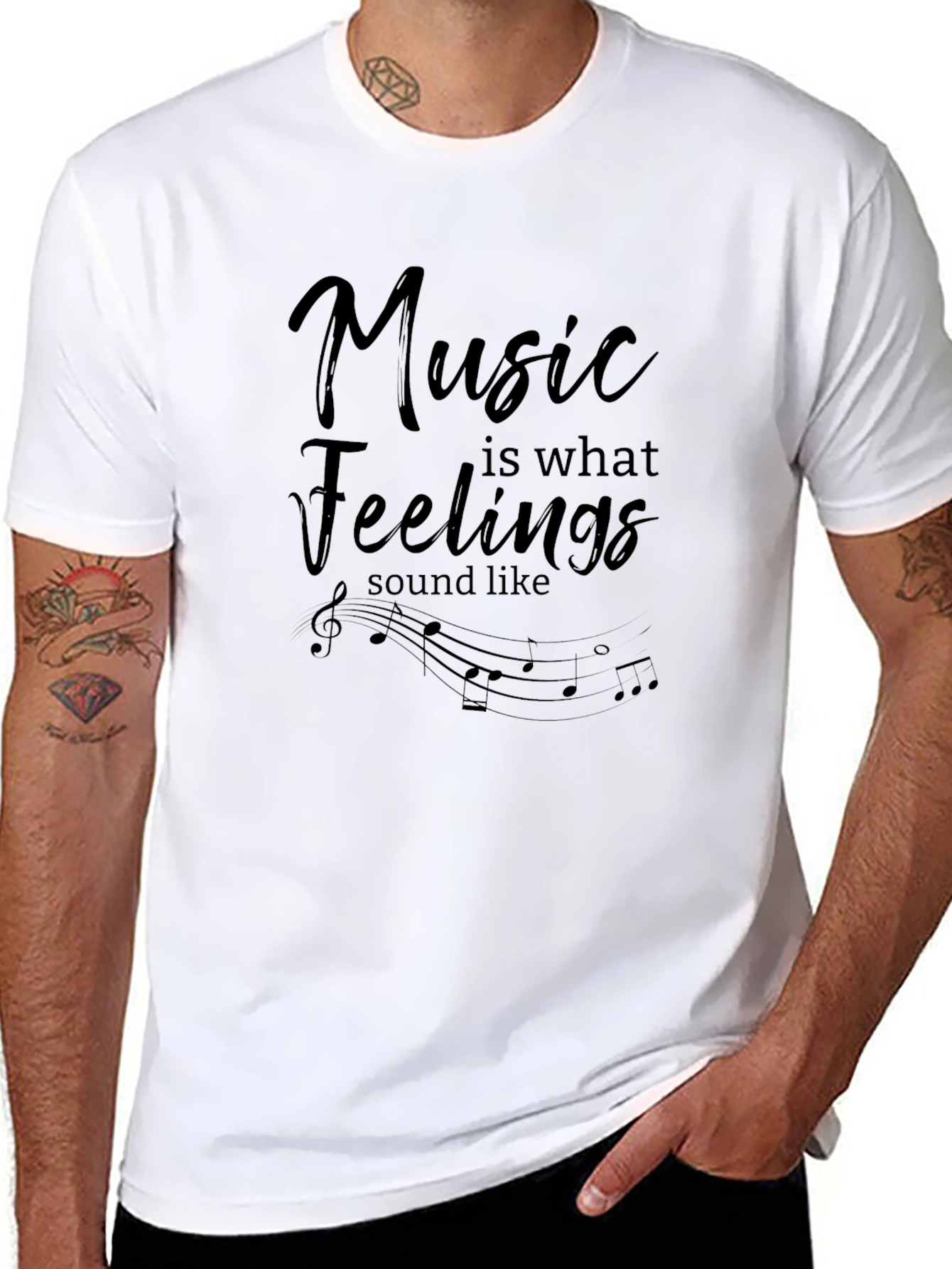 Music is Feelings T-Shirt - Stylish Tee