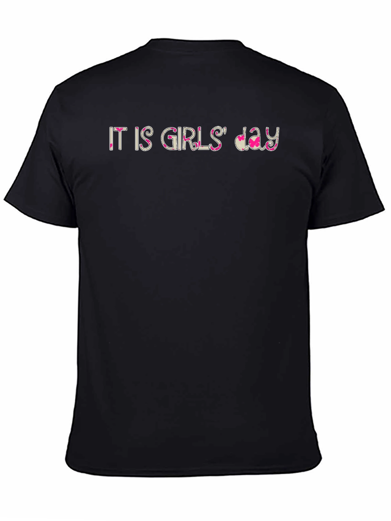 It Is Girls Day Printed Black T-Shirt