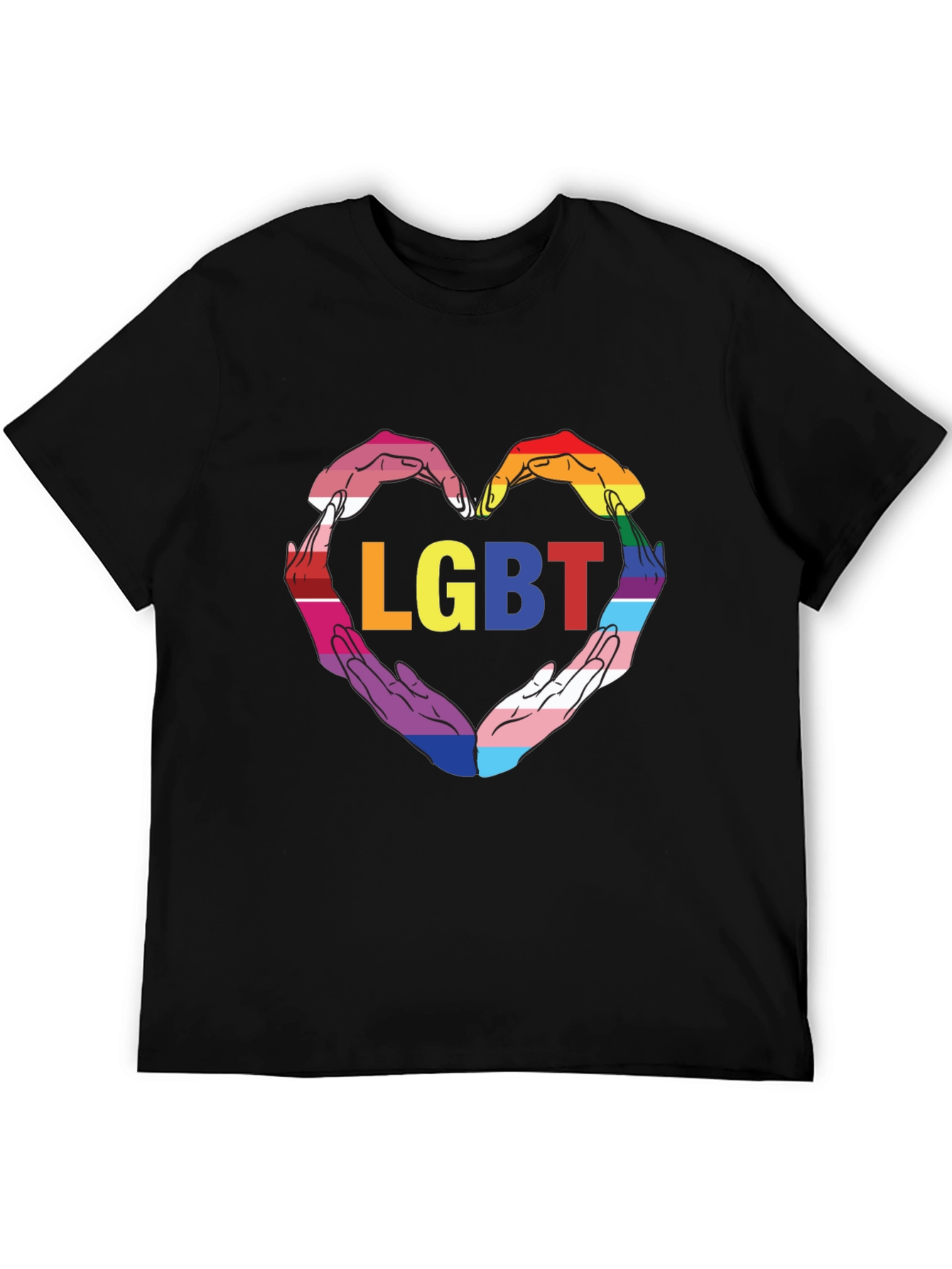 LGBT Pride Heart Hands Graphic Tee