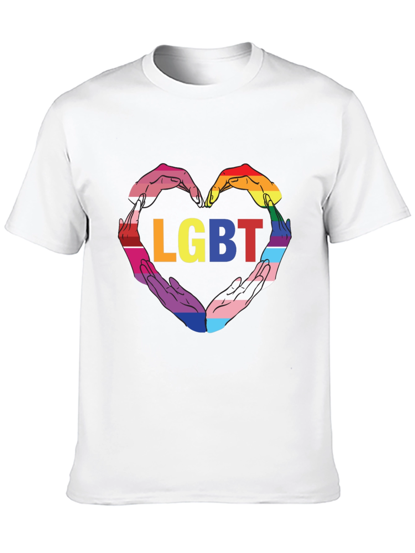 LGBT Pride Heart Hands Graphic Tee