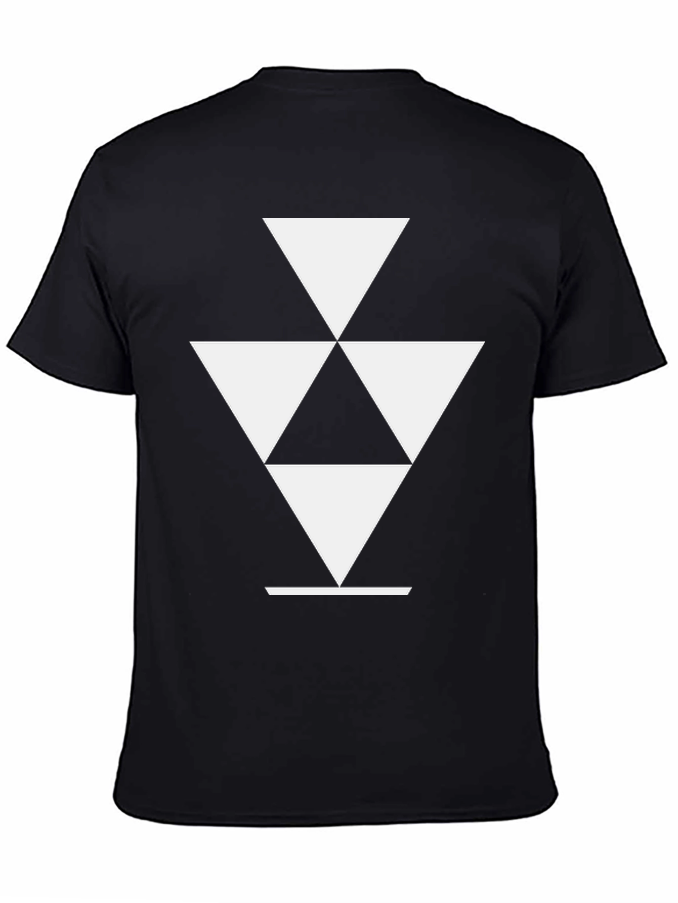 Geometric Triangle Graphic Tee - Modern Black T-Shirt