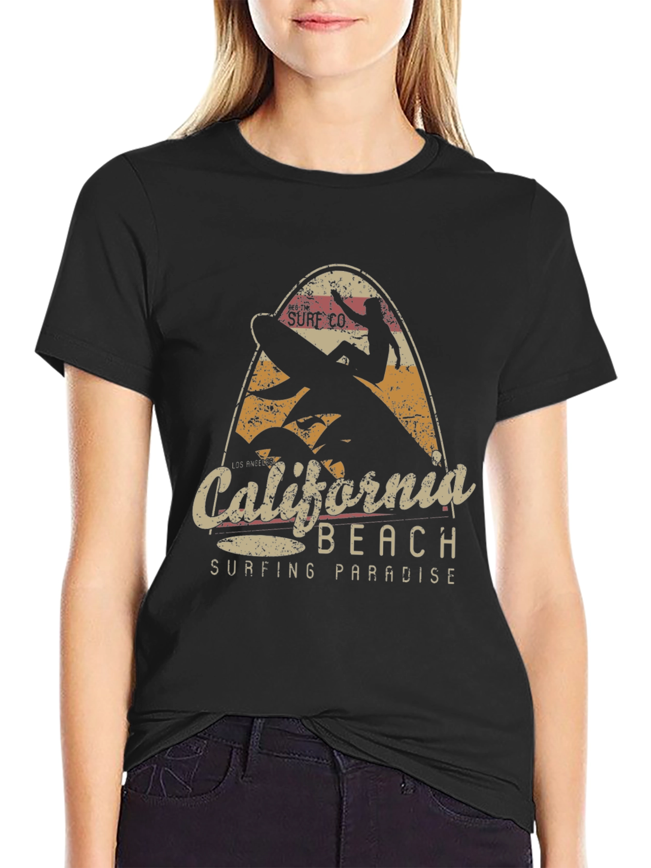 California Beach Surfing Paradise Graphic Tee